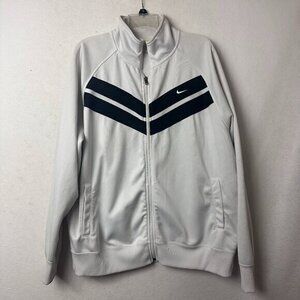 VTG Nike Jacket Men XXL 2XL white black Retro‎ Stripe Track Athletic Warm-Up